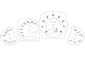 Ziffernblattsatz, MPH. Porsche 958.2 Cayenne / Cayenne S / Cayenne GTS
