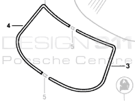 Front Screen Moulding Metal Black. Porsche 911 - 9115419110170K, 9115419120170K