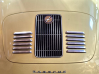 Rivestimento del cofano motore in alluminio con feritoie in stile GT. Porsche 356 Coupé - 64451200100