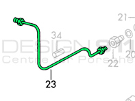 Maître-cylindre de frein à l'étrier avant Flexi Flexible Ligne de frein, GAUCHE. Porsche 911 68-76 LHD - 90135561900, 90135561901, 90135561902