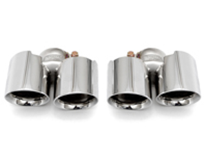 Exhaust Deluxe Quad-Style Tail Pipes, Polished Chrome. Porsche 997.2 Carrera - 99711115130, 99711135130, 99711198330, 99711199130, 99711199140, 99711115230, 99711135230, 99711198430, 99711199231, 99711199240