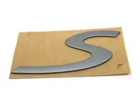 S - Plakette, Graphitgrau. Porsche 993 Carrera S - 9935592430161W, 9935592430161W
