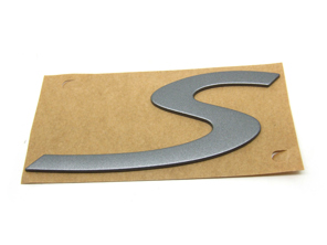 S - Plakette, Graphitgrau. Porsche 993 Carrera S - 9935592430161W, 9935592430161W