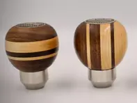 Walnut and maple wood gearshift knob. Porsche 356 - 69542419100, 69542419100/2