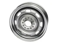 15' 5.5J 'Knock off'-Stahlfelge, unlackierter Porsche 356 im Rohzustand