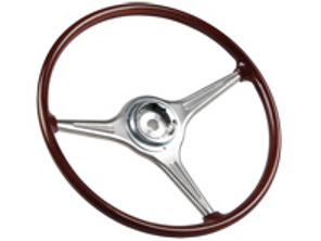 Steering wheel, Faux wood, 420 mm. Porsche 356 B/C - 64434708405 - 121403-AK0, 1645500200