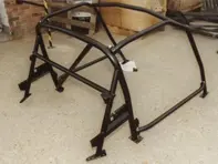 Überrollkäfig 6-Punkt-Schraube mit einfacher Diagonale und Gurtstange. Porsche 986 Boxster
