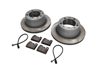 Rear Brake pads and brake disc package. Porsche 944 Cars with ABS Sebro - 94435240103, 94435295102, 92835295102, 94435121104