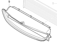 Conduit d'air pour radiateur central. Porsche 987 Boxster S - 99710603702, 53799, 8MK376729531, 8MK 376 729 531
