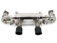 Race Exhaust switchable Porsche 991.2 Carrera with Black Diamond tail pipe finish - DesignTek - 9P1251053A, 9P1251053C - EX-PS991230T-2/101AT
