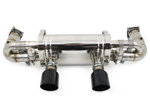 Rennauspuff umschaltbar Porsche 991.2 Carrera mit Black Diamond-Endrohroberfläche - DesignTek - 9P1251053A, 9P1251053C - EX-PS991230T-2/101AT