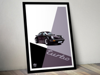 Porsche 911 930 Turbo poster in Black frame