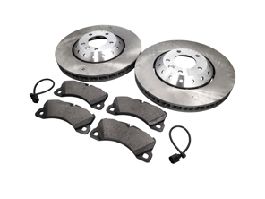 Front brake pads and brake disc package. Porsche 958 Cayenne V6 GTS - 95835140350, 95835140450, PAA698151, 95861236500