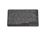 Autocollant de sécurité pour toit décapotable - Anglais. Porsche 987 Boxster 2005-12 - 98770140107