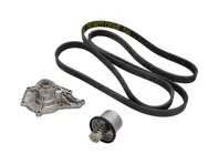Kit pompe à eau, courroie et insert de thermostat pour Porsche 957 Cayenne S / GTS / turbo - 94810603301, 94810612500, 94810612501, 7PP903137, 95510225100