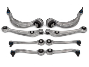 Kit de bras de suspension avant (8 pièces) complet. Porsche Macan - 8K0407506P, 8K0407505P, 9A740769403, 9A740769303, 8K0407509, 8K0407510, 8K0407151, 8K0407152