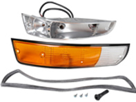 Indicator unit & lens front metal casing. Porsche 911 1972-73 - 90163140130, 90163140230 - 1695401970, 1695401980