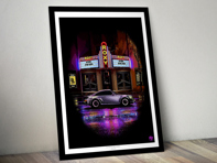 Porsche 911 '50 Years Of The G Series' poster in Black frame