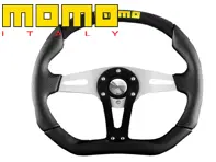 Volante Trek - Pelle Nera / Nero - Momo - M11102935111R