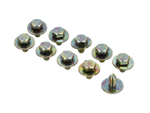 Satz mit 10 Schrauben - M6x12 - für Motorblechteile (Lüfterhaube & Abdeckung). Porsche 911 / 964 / 993 Carrera & Turbo 1978-1998 - 99907503902, 99907503901, 9990750390C, 99914300408, 99914300401 - 1504, JG.750.39