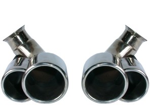 Jeu de sorties d'échappement, look turbo. Porsche 996 3,4 litres - 99611125261, 99611125161, 99611125254, 99611125154, 99611125255, 99611125155, 1620703410 - 1620703410