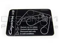 Ensemble d'autocollants Courroie trapézoïdale. Porsche Cayenne - 95500615000