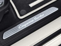 Side Sills Trims in Stainless Steel with Logo, Illuminated. Porsche 958 Cayenne MKIII - 95804480011, 95804480015, 95804480035