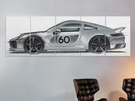 Impression d'art mural en édition limitée avec panneau arrière physique 1/4 (fond blanc) - 992 Sport Classic. Collection Heritage - WAP0501190R002, WAP0501190R004, WAP0501190R006