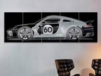 Limited Edition Wall Art With Physical Rear 1/4 Panel (Black Background) - 992 Sport Classic. Heritage Collection - WAP0501190R001, WAP0501190R003, WAP0501190R005