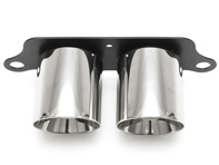 Exhaust Deluxe Dual Style Tips POLISHED CHROME. Porsche 991 GT3 - 99111125390, 99111125393