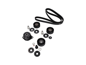 Kit complet de poulies et courroies (tendeur, galets et courroie d'entraînement) pour Porsche 996 Carrera (manuelle sans climatisation) 1998-2005 - 99610226050, 99710226000, 99710211800, 99610212552, 99610212553, 99610236550, 99610211958, 99610212752, 99610212754, 99610211756, 99610211757, 99610215165, 99610215167