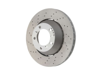 Brake disc rotor, Rear, Light Weight drilled-dimpled, 350x28mm. Porsche 997 GT3 2010 >> - 99735240502, 99735240602 - PRL40598, PRR40698