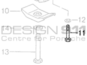 Unterlegscheibe für Getriebestützlager mit Sechskantschraube. Porsche 993 C4 / 993 C4S / 993 Turbo MANUELL - 90007507309