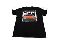 T-shirt Design 911 - Noir/Gris avec logo sur la poitrine gauche et grand motif arrière