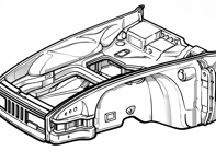Front Chassis end primed. Porsche 911 78-89 - 93050091400GRV, 93050091400, 91150100532