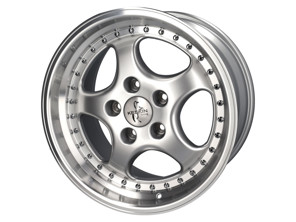 Cerchio in lega da 18" KT2 Split Rim Look 9.5J ET52 - Finitura argento Porsche PCD5/130 - KT2S018, KT2S01808552, KT2S01809552