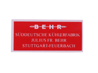 Behr air duct decal. Porsche 356B T6 / 356C - 64470157200 - 1601503700