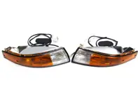 Indicator Lamps and Lens Front Kit with BLACK Rim Lens Porsche 911 - 91163194300, 91163194400, PCG63193520, PCG63193620, 91163197000, 91163197001