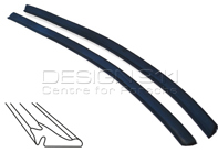 Door window scraper outer. Porsche 911 / 964   Cabrio / Targa - 91153193142, 91153193242