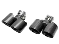 Auspuff Deluxe Quad Endrohre SCHWARZ CHROM. Porsche 991.2 Carrera - 9P1251187, 9P1251187H, 9P1251188, 9P1251188H, 9P1251187A, 9P1251187J, 9P1251187E, 9P1251187F, 9P1251187C, 9P1251187D, 9P1251187L, 9P1251188A, 9P1251188J, 9P1251188E, 9P1251188F, 9P1251188C, 9P1251188D, 9P1251188L