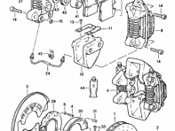 Handbrake Shoes Spring Kit. Porsche 930 1975-89 - 93035295700, 91135294401, 91135209802, 90135293210, 90135295410, 99335207301