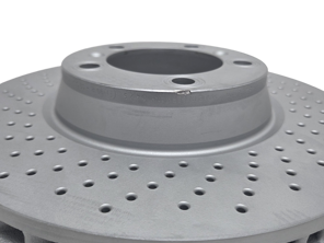 Beschädigte Bremsscheibe (Standardlackierung Z) vorne links. Passend für Porsche 996 / 997 / 991.2 / 992.1 / 718 Boxster / Cayman - 99635140904