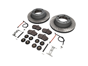 REAR Brake Pads and Brake Disc Package Porsche 997 C4 Sebro - 99635240104, 98635293911, 99661236501