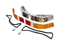 Indicator lamps and lens rear kit with CHROME rim lens. Porsche 911 - 91163140333, 91163140433, 91163193900, 91163194000, 91163192303, 91163192403, 91163197100, 91163197101
