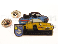 Pin's 'Porsche 911 Carrera 4' Jaune et Bleu