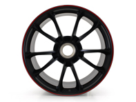 20-inch lichtmetalen velg vooraan in zwart met rode rand voor Porsche 991 GT3 - 99136416883TR0, 99136416883, 99136416882TR0, 99136416882