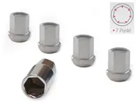 Radschlösser mit Schlüssel, Aluminium in Silberoptik. Porsche 911 / 964 / 993 / 944 / 968 / 928 / 924 - 9210110S, 99336105700