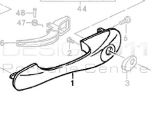 Maniglia della porta (esterna). Porsche 968 1992-95 - 94453766104G2X, 94453766204G2X
