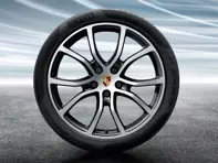 21' Cayenne Design Exclusif NOIR Jantes Alliage & Pneus Été Original Porsche - 9Y0044660L, 9Y0044661L, 9Y0044662L