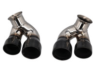 DesignTek Terminali di scarico Design 4 Tubi per Porsche 996 C2 / C4 Nero Cromato - 99611125254, 99611125255, 99611125261, 99611125154, 99611125155